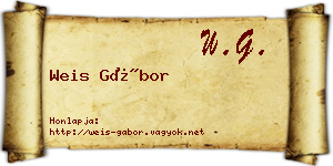 Weis Gábor névjegykártya